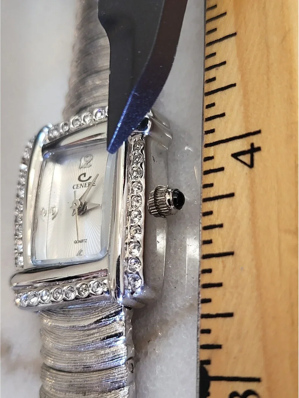 Vtg Cenere Woman’s Watch New Battery Silvertone 7